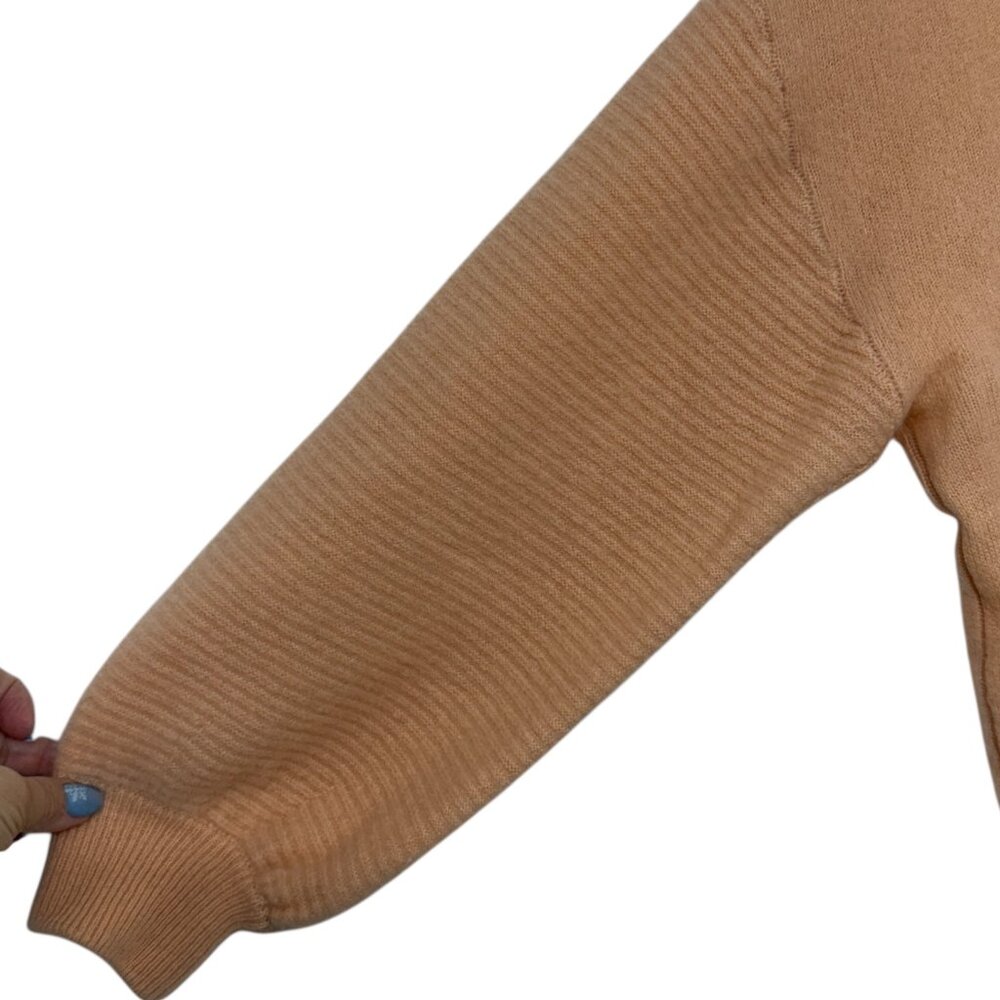Naadam Signature Cashmere Ribbed Sleeves Hoodie in Peach Women's Size XS - Picture 3 of 6